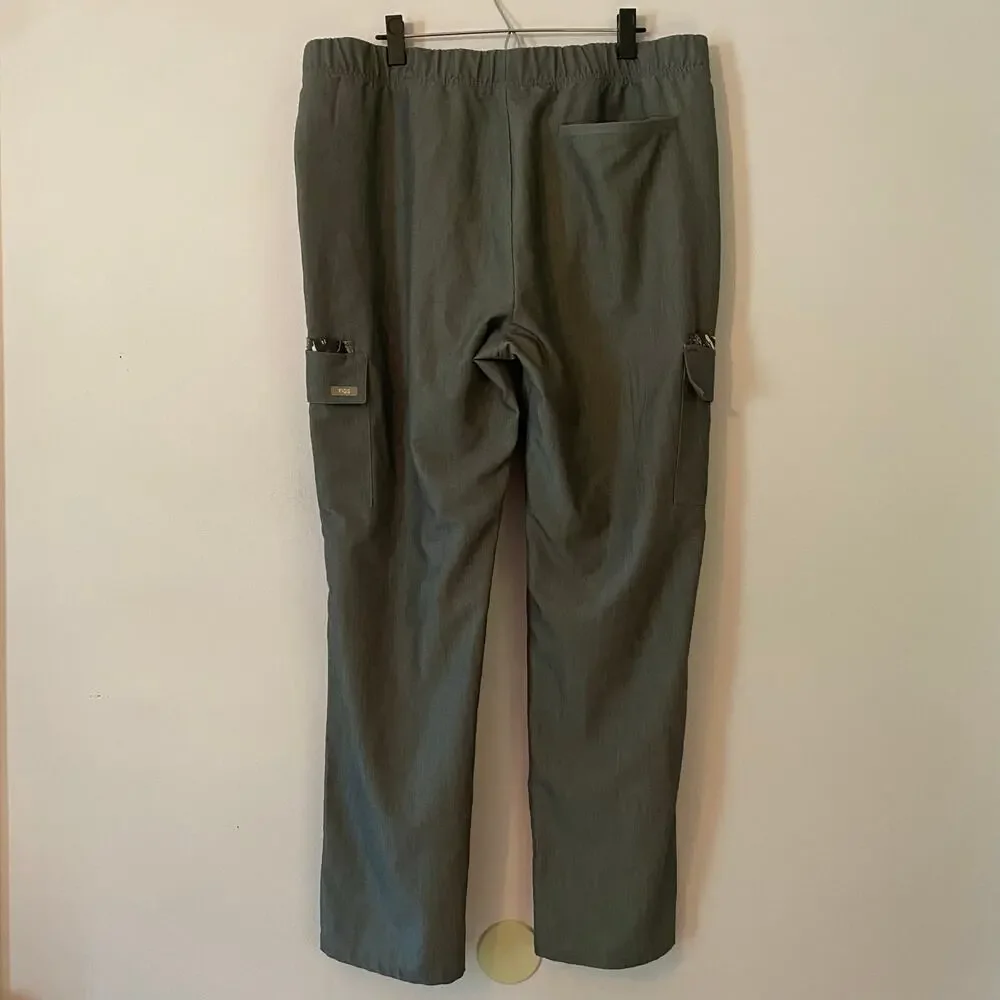 FIGS Graphite Gray Feather Print Scrub Cargo Pants Uniform Nurse Dr Men size XXL